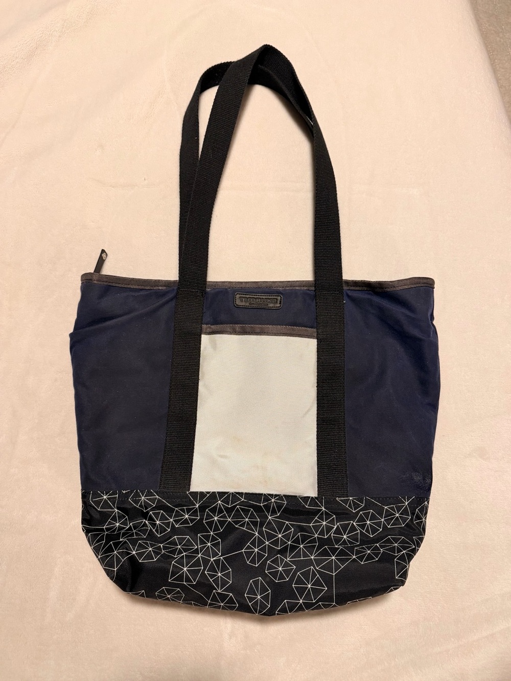 Timbuk2 Bag - Navy and Black Geometric Tote Bag with Front Pocket